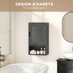HOMCOM Wall-Mounted Bathroom Cabinet with Adjustable Shelf and Soft-Close Door, 40x20x60 cm, Black