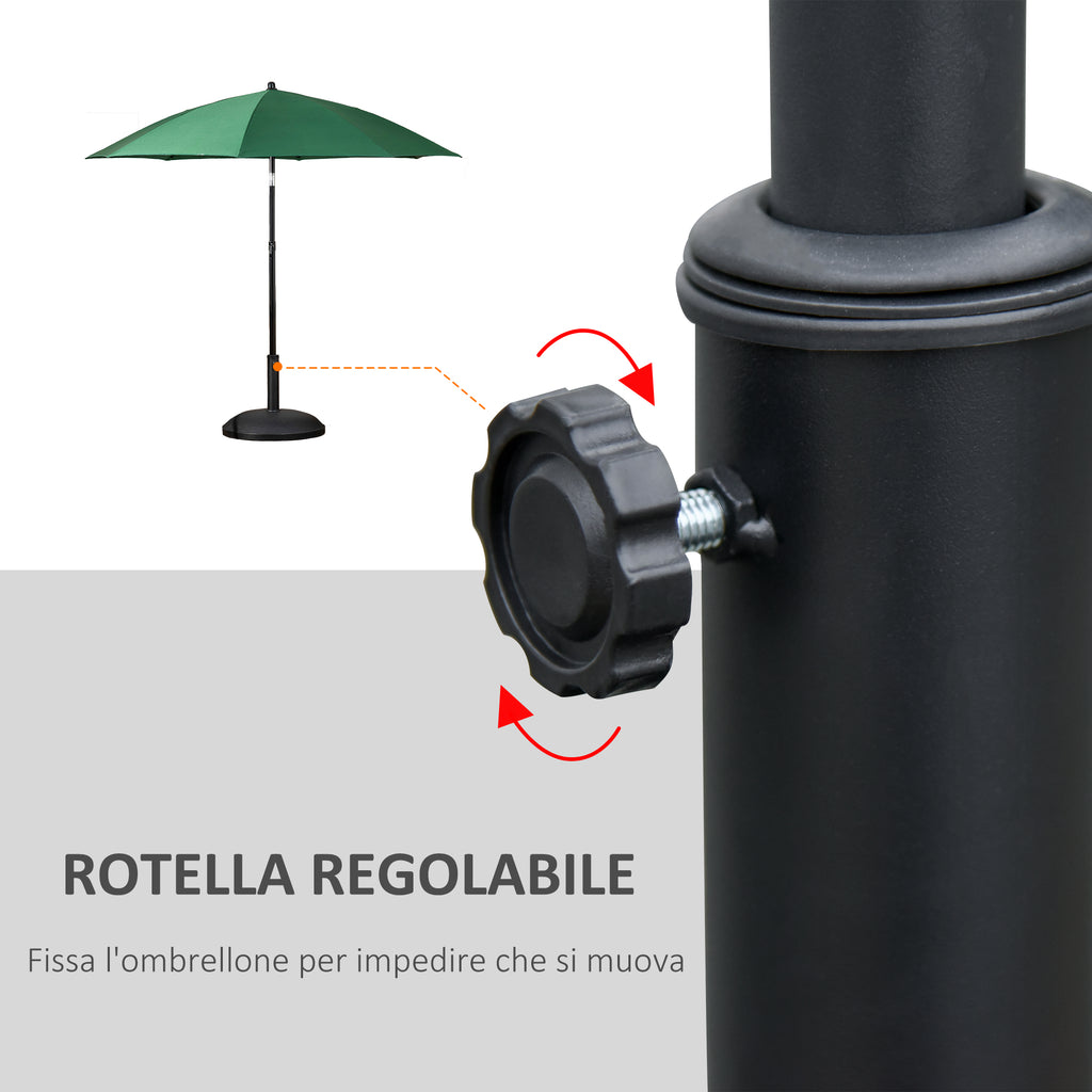 Outsunny Concrete Garden Umbrella Base with Ø35mm, Ø38mm, Ø48mm Pole, Black Ø49x37 cm
