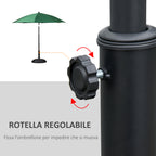 Outsunny Concrete Garden Umbrella Base with Ø35mm, Ø38mm, Ø48mm Pole, Black Ø49x37 cm