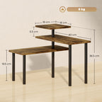3-Tier Rotating Kitchen Shelf, Space-Saving, Wood and Steel, 40x10x36.5 cm, Rustic Brown