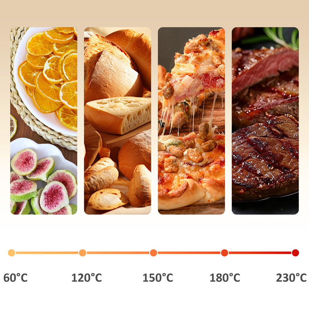 20L Fan-assisted Electric Mini Oven 1400W with Hot Air and Accessories, Cream