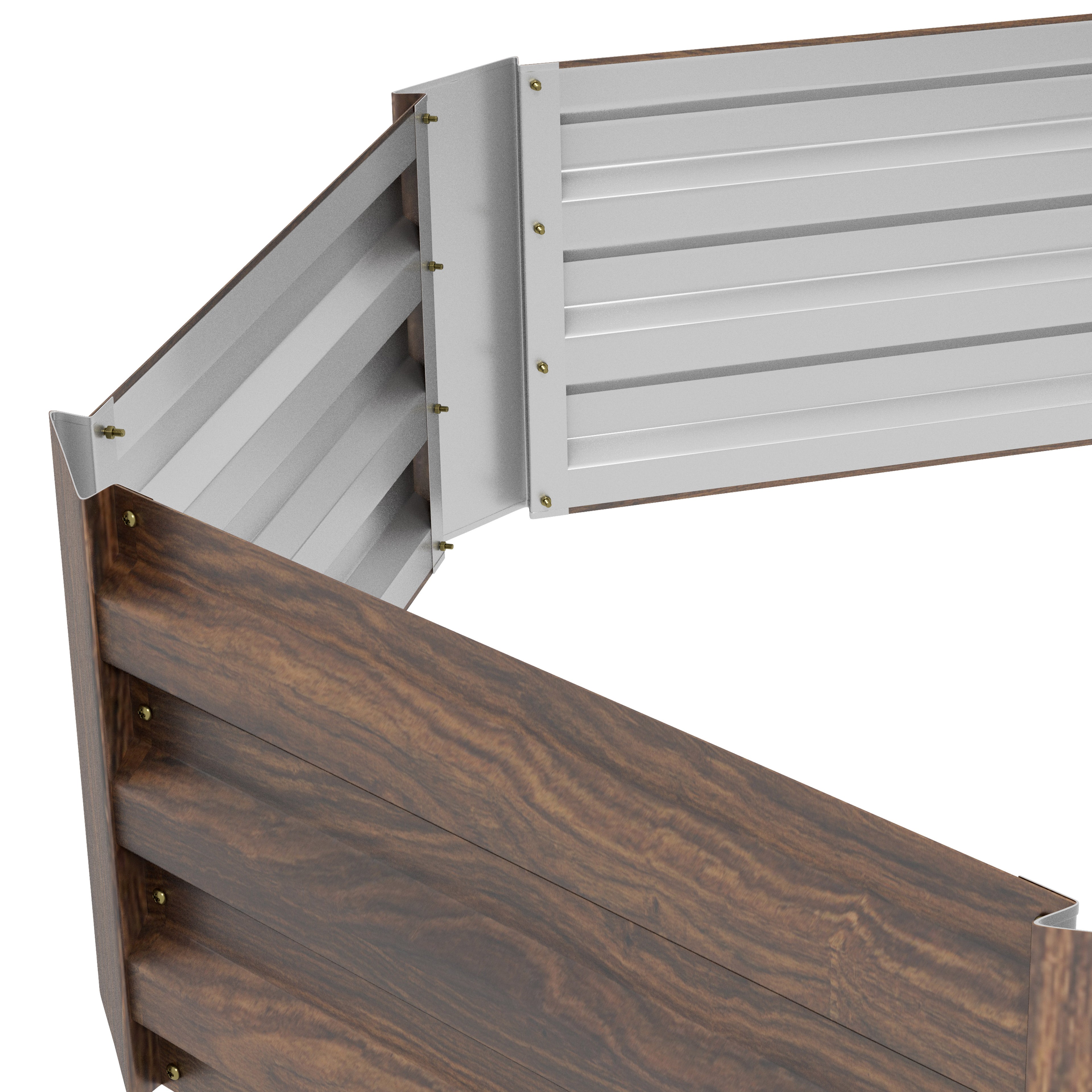 Outsunny Hexagonal Galvanized Steel Raised Garden Bed with Open Bottom, Brown