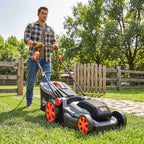 Outsunny 1800W Electric Lawn Mower with 50L Bag, Adjustable Handle, 6 Cutting Heights, Light Grey