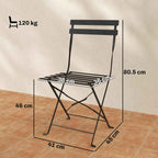 Outsunny Set of 2 Folding Garden Chairs with Slatted Seat