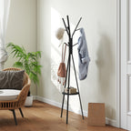 Modern Vertical Coat Rack for Entryway, 45x45x180cm, Black