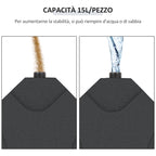 4-Piece Plastic Garden Umbrella Base Set 50 x 50 x 7.5cm