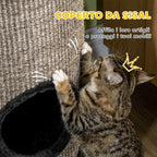 3-Tier Cat House with Sisal Scratching Post and Plush, Ø38x70cm, Grey