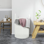 Portable and Foldable 36L Laundry Basket with Natural Cotton Handles, Ø38x45 cm, Cream