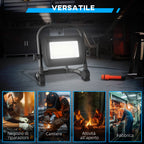 6500k LED Work Spotlight with Swivel Head and Support, in Aluminum and Metal, 25.5x16x25.5 cm, Black