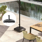 Outsunny Umbrella Base with Wheels and Fillable with Water or Sand, in HDPE, 48x48x32.5 cm, Black