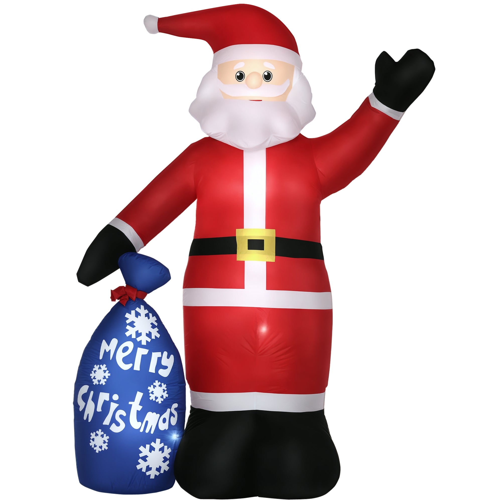 Inflatable Santa Claus with White LED Lights and Inflator Included, 146x77x238 cm