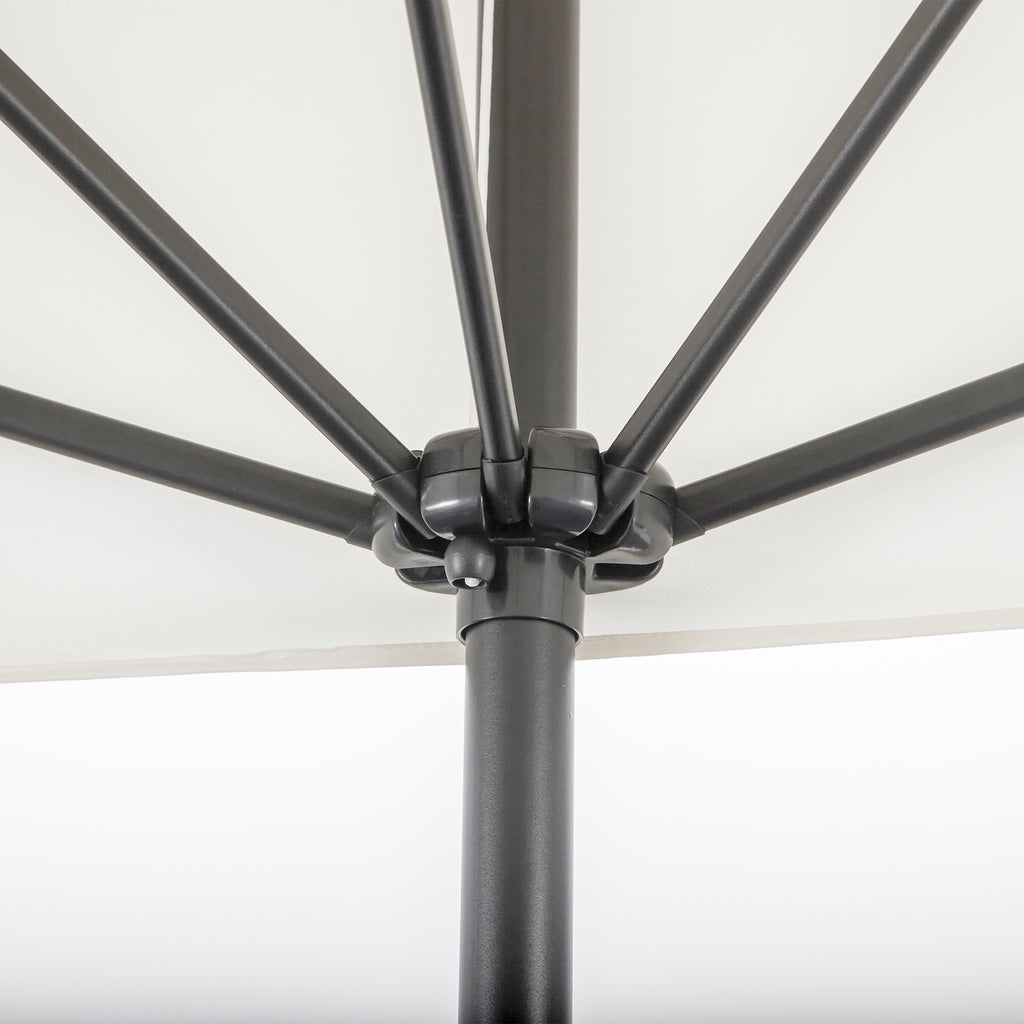 Space-saving Mezzaluna Wall Parasol with Crank Opening, Cream - Borgè