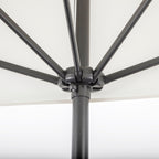 Space-saving Mezzaluna Wall Parasol with Crank Opening, Cream - Borgè