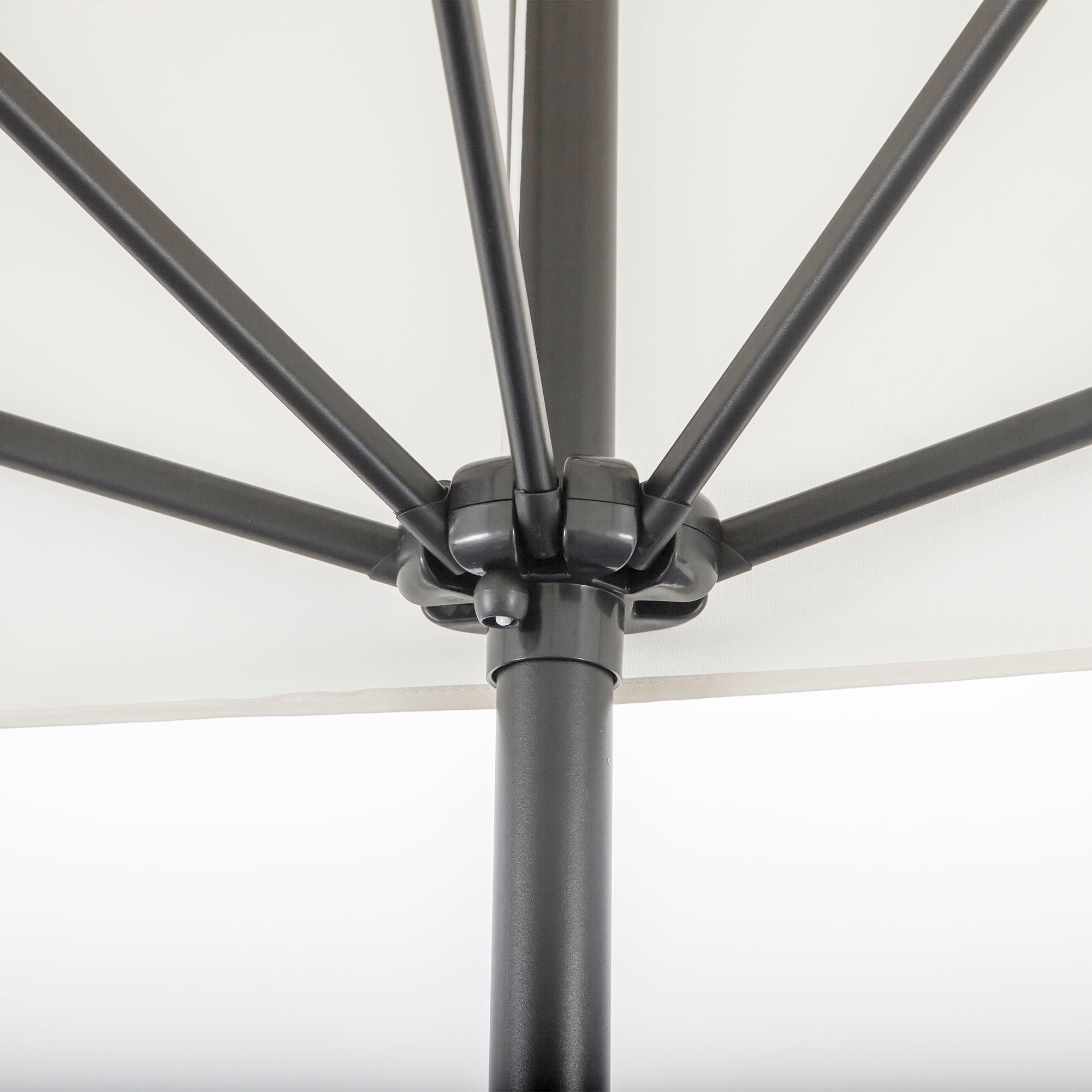 Space-saving Mezzaluna Wall Parasol with Crank Opening, Cream - Borgè