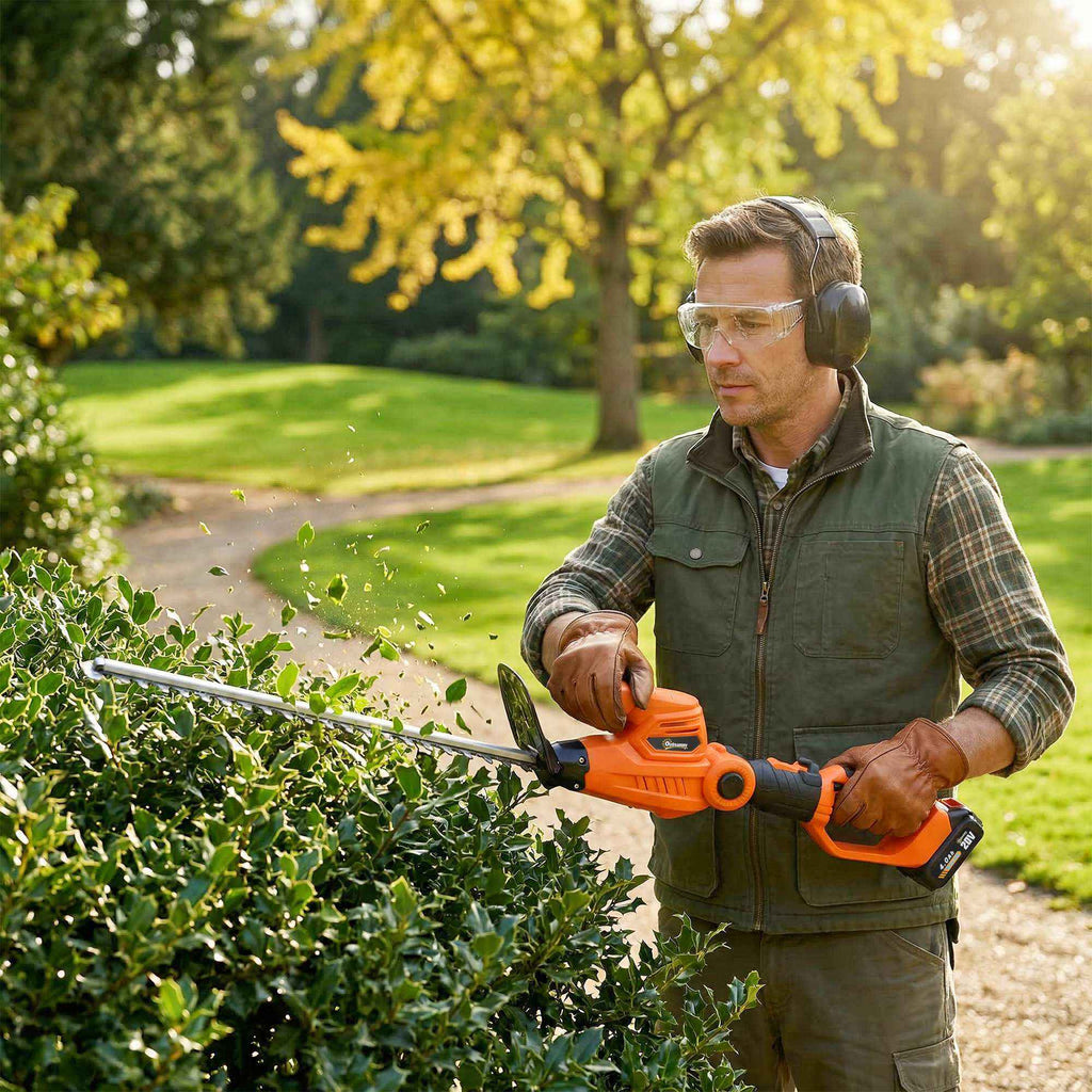 Outsunny Cordless Hedge Trimmer with 2 x 4000mAh Batteries and Aluminum Telescopic Pole