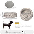 COZZY | Round Raised Washable Dog and Cat Bed in PP Cotton, Padded Cushion, Φ50x19cm, Grey - Borge' Group Limited
