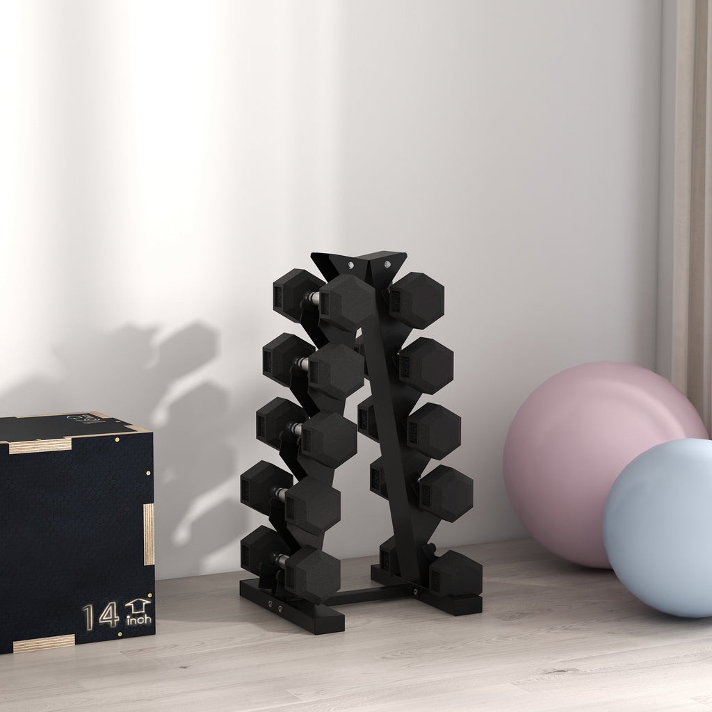 Set of 2 4kg Hex Dumbbells with Non-Slip Grip and Rubber Coating, Black