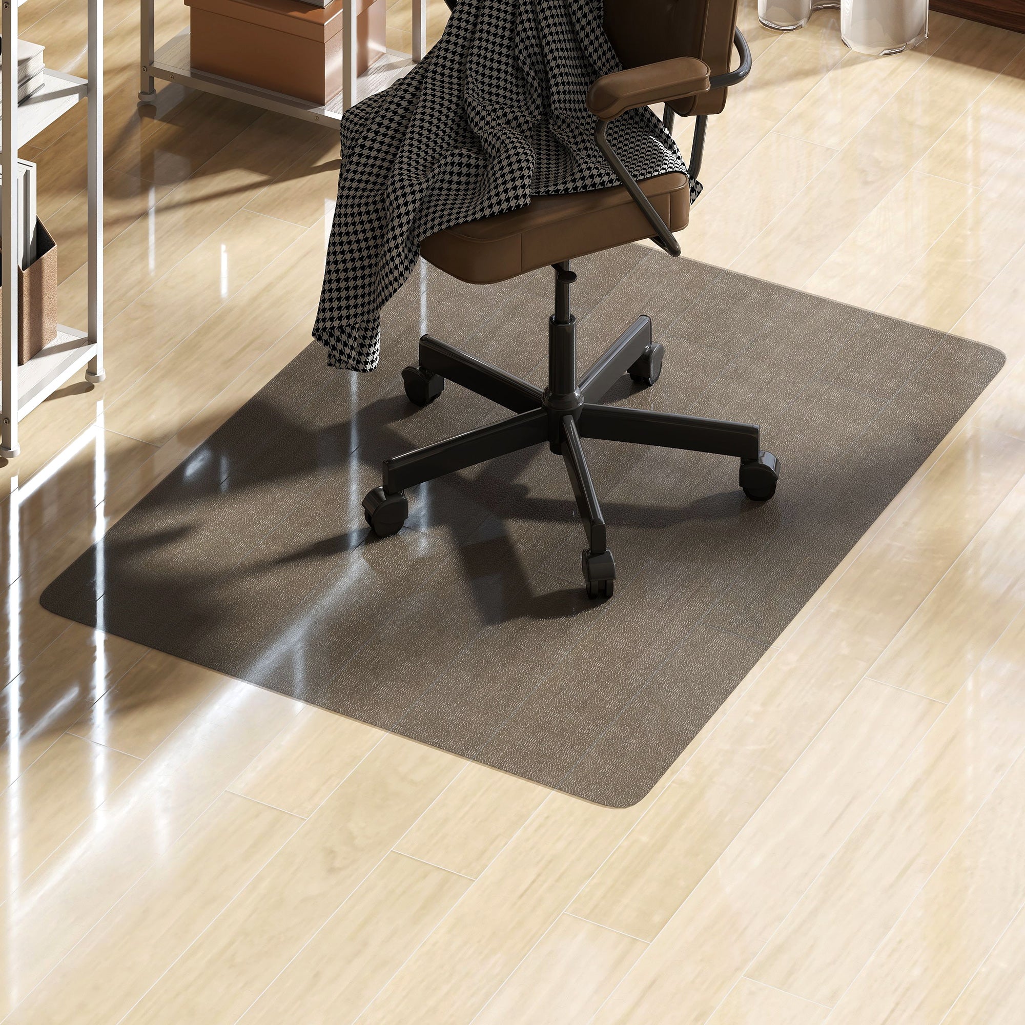 120x90cm Transparent Black Plastic Floor Protector for Office Chairs