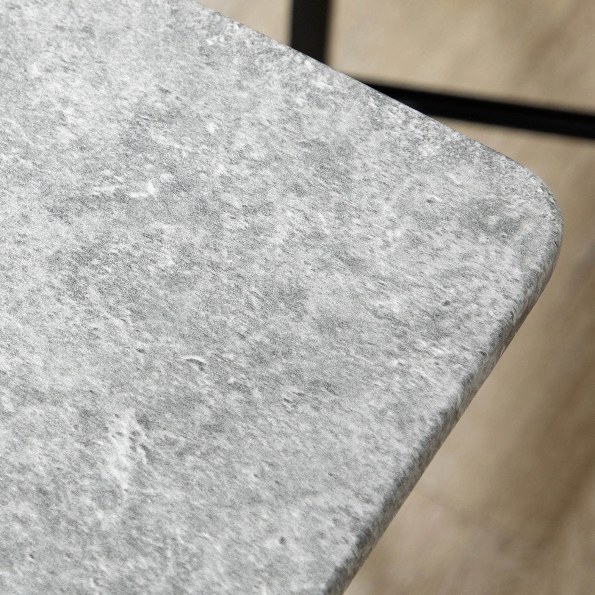 5 Piece Dining Table and Chairs Set, Rectangular Metal and MDF Dining Table and 4 Dining Chairs Grey and Black