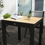 Outsunny Extendable Garden Table for 4-6 People with Slatted Top, Aluminum, 81/162x80x75 cm, Yellow