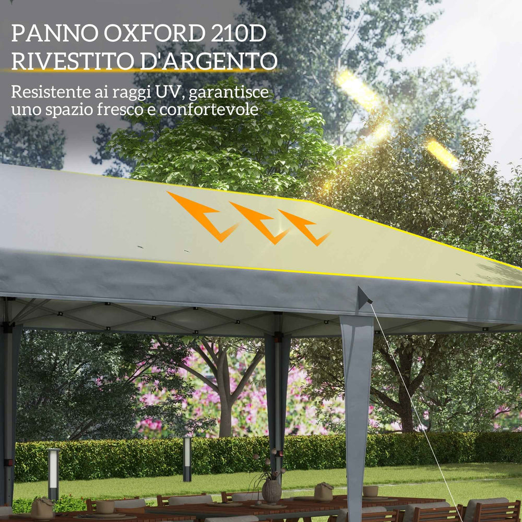 Outsunny 6x3m Pop-up Garden Gazebo Folding Party Tent with Carry Bag, Grey