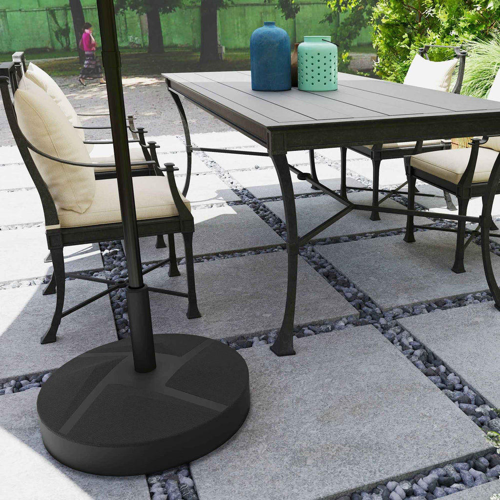 Outsunny Umbrella Base Fillable with Water 25kg/Sand 30kg, for Ø36/38/48mm Umbrella Poles, Black