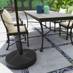 Outsunny Umbrella Base Fillable with Water 25kg/Sand 30kg, for Ø36/38/48mm Umbrella Poles, Black