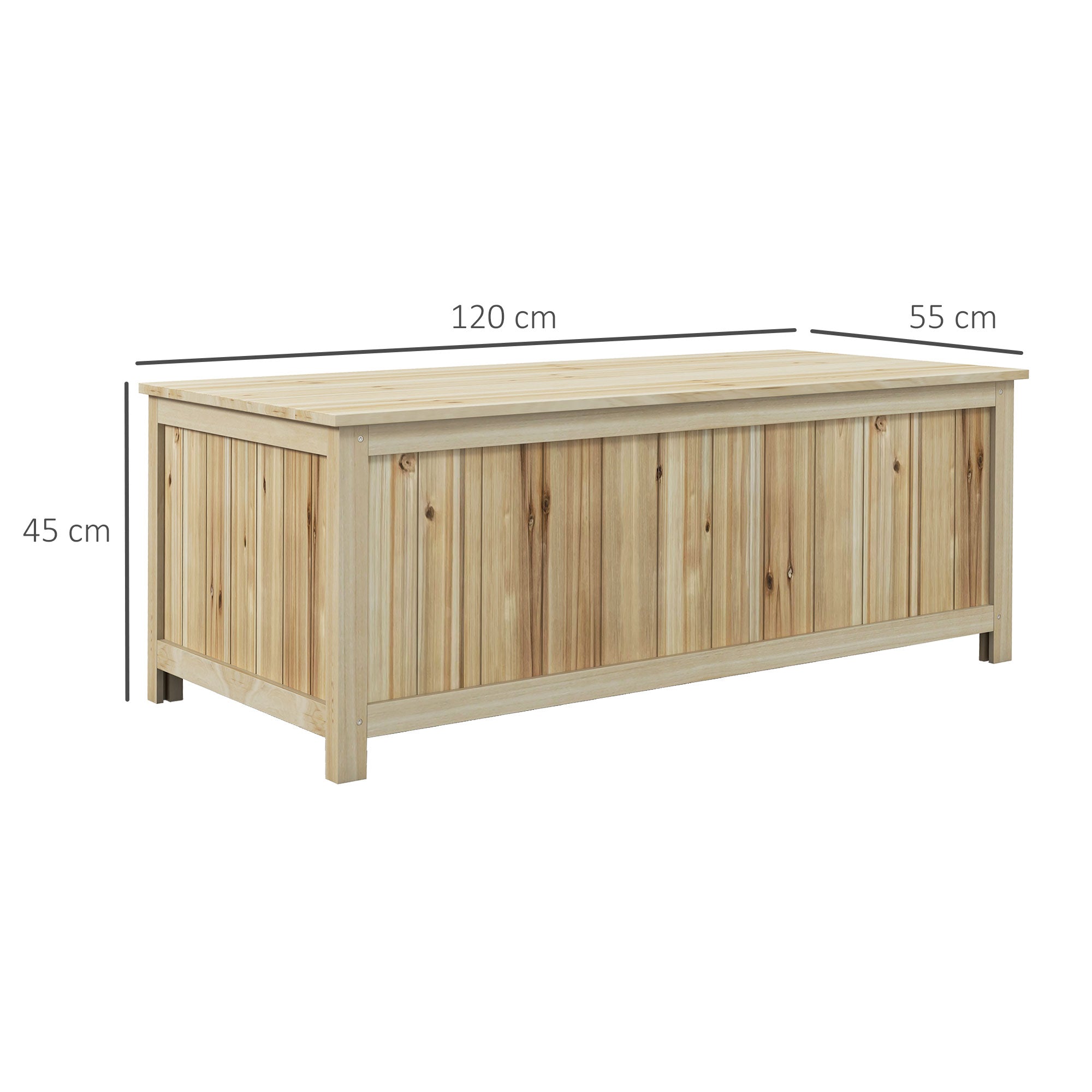Outsunny Bench Garden container 172L in fir wood, 120x55x45cm, wood color - Borgè