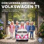 AIYAPLAY Volkswagen T1 Licensed Children's Electric Ride-On Car with MP3 Player, Metal and PP, 89x49x41.5 cm, Red