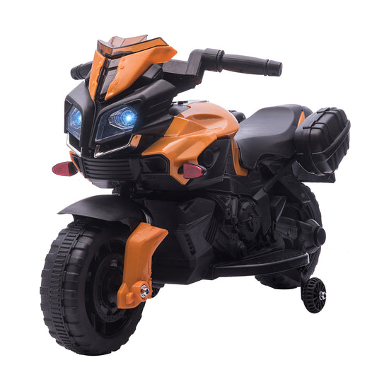 6V Electric Motorcycle for Children 18-48 Months with Headlights and Horn, in PP and Metal, 88.5x42.5x49 cm, Orange