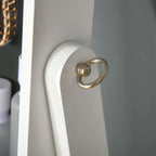 Freestanding Jewelry Mirror with LED Light, Adjustable Tilt and Lock, 46x36.5x151.5cm