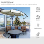 Garden Umbrella with Metal and Polyester Arm and Crank Opening, Ø2.7x2.7 m, Beige - Borge' Group Limited