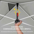 Outsunny 3x3m Pop Up Gazebo with Pockets, UPF 50+, with Sandbags and Wheeled Bag, White