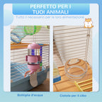 5-Level Hamster Cage with Tubes, Wheel, Ladders, House and Bottle, Made of Metal, PP and PS, 46x30x58 cm