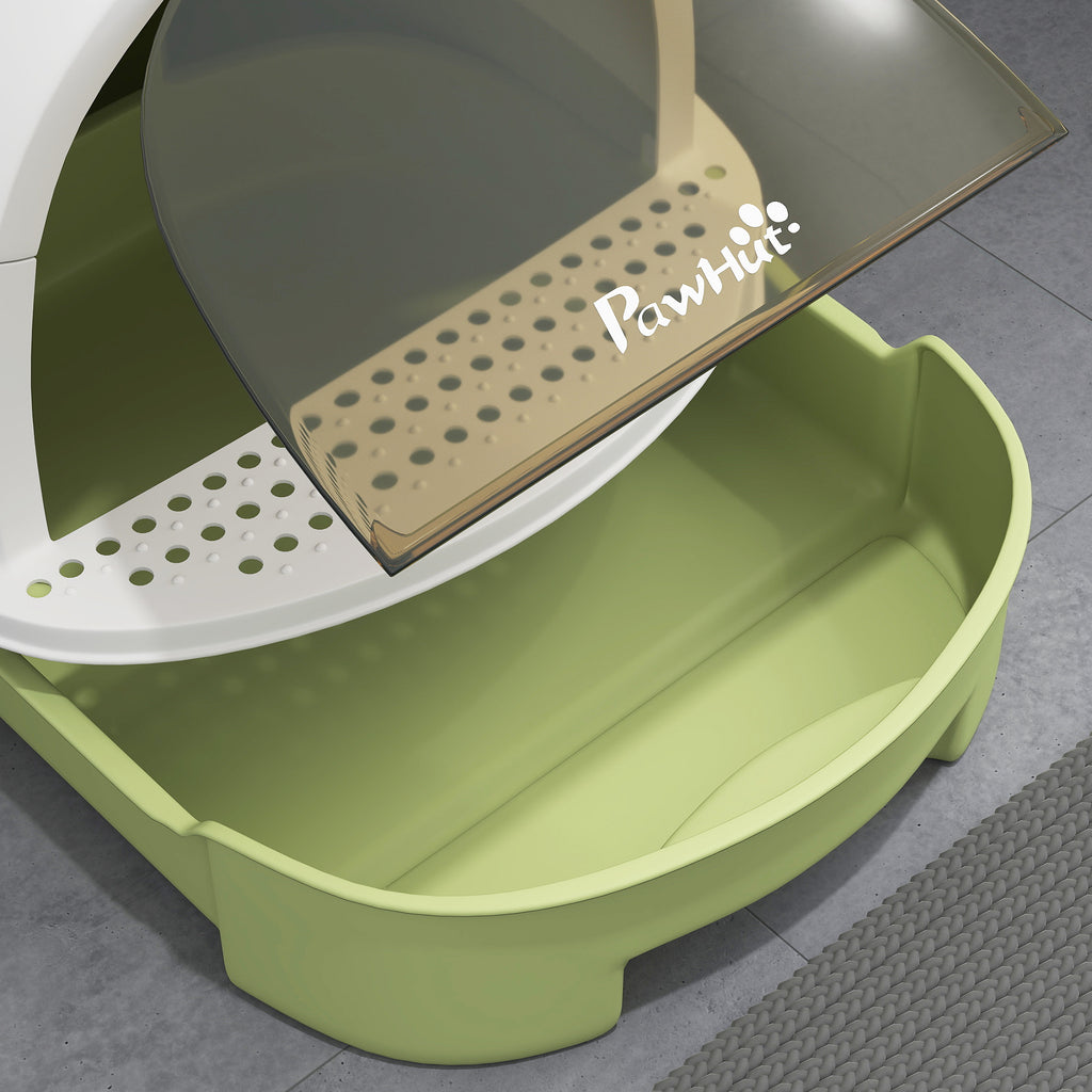Closed Cat Litter Box with Removable Tray, Scoop and Activated Carbon Filter, Multicolor