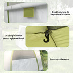 2-Person Pop-Up Camping Tent with Zippered Door and 3 Windows, 240x240x199 cm, Green