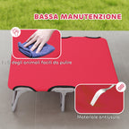 Foldable Bed for Small Dogs for Indoors and Outdoors, Metal and Oxford Fabric, 71x58x20 cm, Red