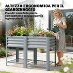 Outsunny Raised Planter with Storage Shelf, 150L, Galvanized Steel, Height 80 cm, for Garden or Outdoor Patio