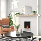 Built-in Bioethanol Fireplace in Steel, 0.9L Capacity and 3.3 Hours Duration, 48x18x59 cm, Silver
