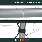 SPORTNOW Grey Football Goal 300x120x200 cm with Screws and Pegs Included, in PE and Metal