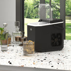 Self-Cleaning Ice Maker with 9 Cubes in 6-13 Minutes, in PP and Copper, 22.2x29.4x29 cm, Black - Borgè