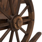 Adirondack Rocking Chair, Rustic Design with 2 Wheels, Burnt Spruce Wood, 88x68x92cm - Borge' Group Limited