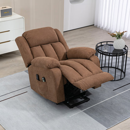 Homcom armchair relaxation with remote control, massant and reclining in fabric, brown - Borgè