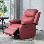 Lift Recliner Chair with Footrest and Remote Control, PU Leather, 76x90x105 cm, Red