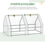 Garden Greenhouse with Reinforced PE Cover and Steel Frame, 180x90x90cm, White