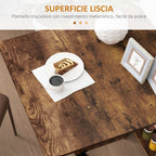 HOMCOM Folding Drop-Leaf Dining Table for 6 People with 2 Open Shelves and Lockable Castors, Brown