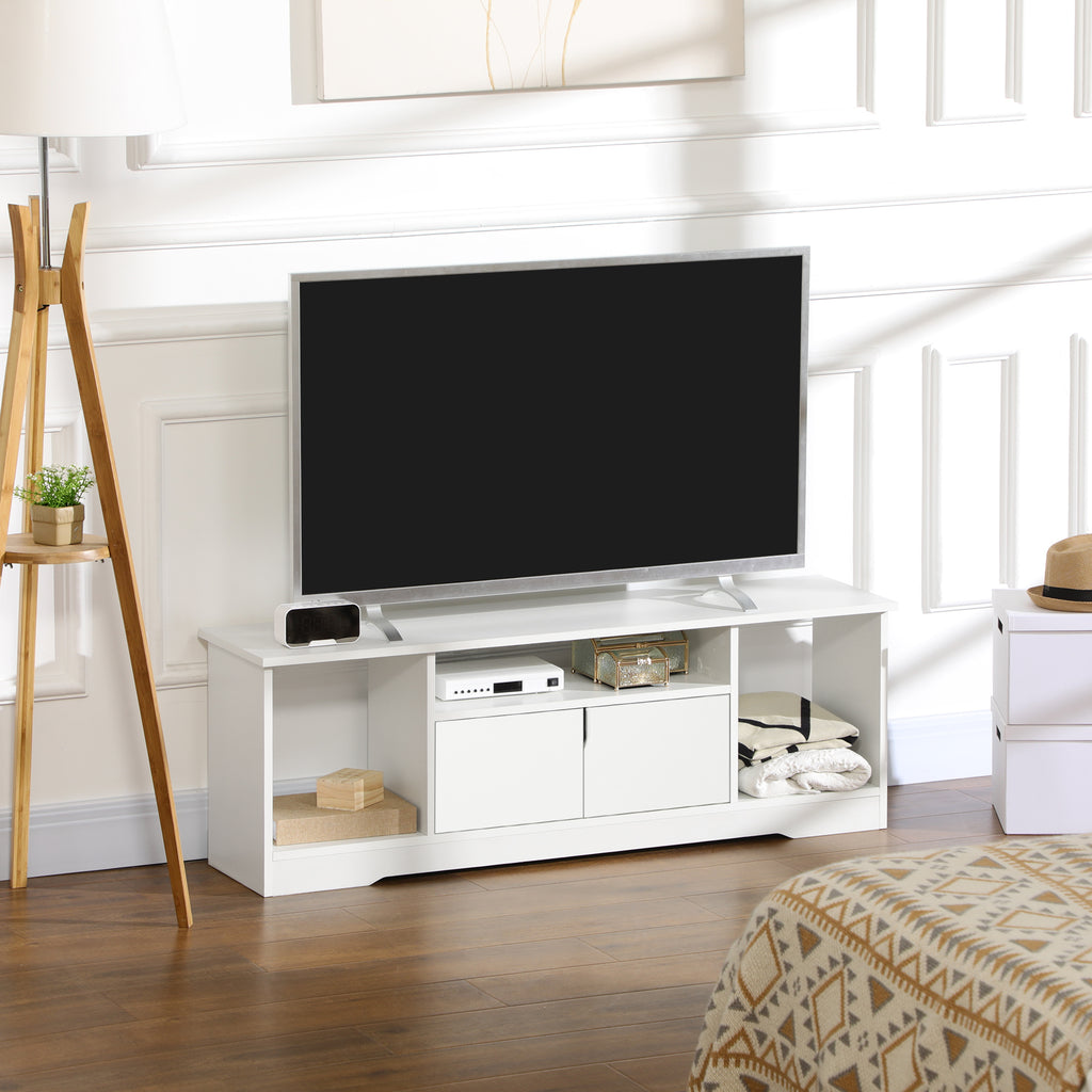 TV Cabinet up to 42" with Cabinet and Open Wooden Shelves, 120x30x41cm