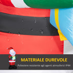 Inflatable Santa Claus with Gift, 3 LED Lights and Inflator Included, 77x68x184cm