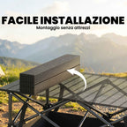 Outsunny Folding Camping Table with Metal Frame, Storage Net and Bag, 93x55x68 cm, Black