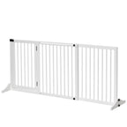 PAWHUT DOG CANCELLINE ADJUSTABLE Size with 3 panels, in pine wood, 113-166x36x71 cm, white - Borgè